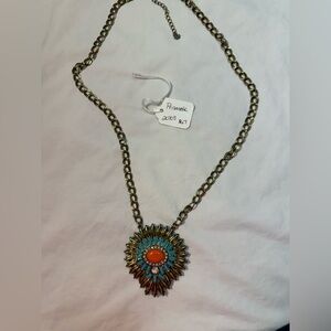 Premier Designs “Prismatic” - Radiant Gold and Turquoise Necklace